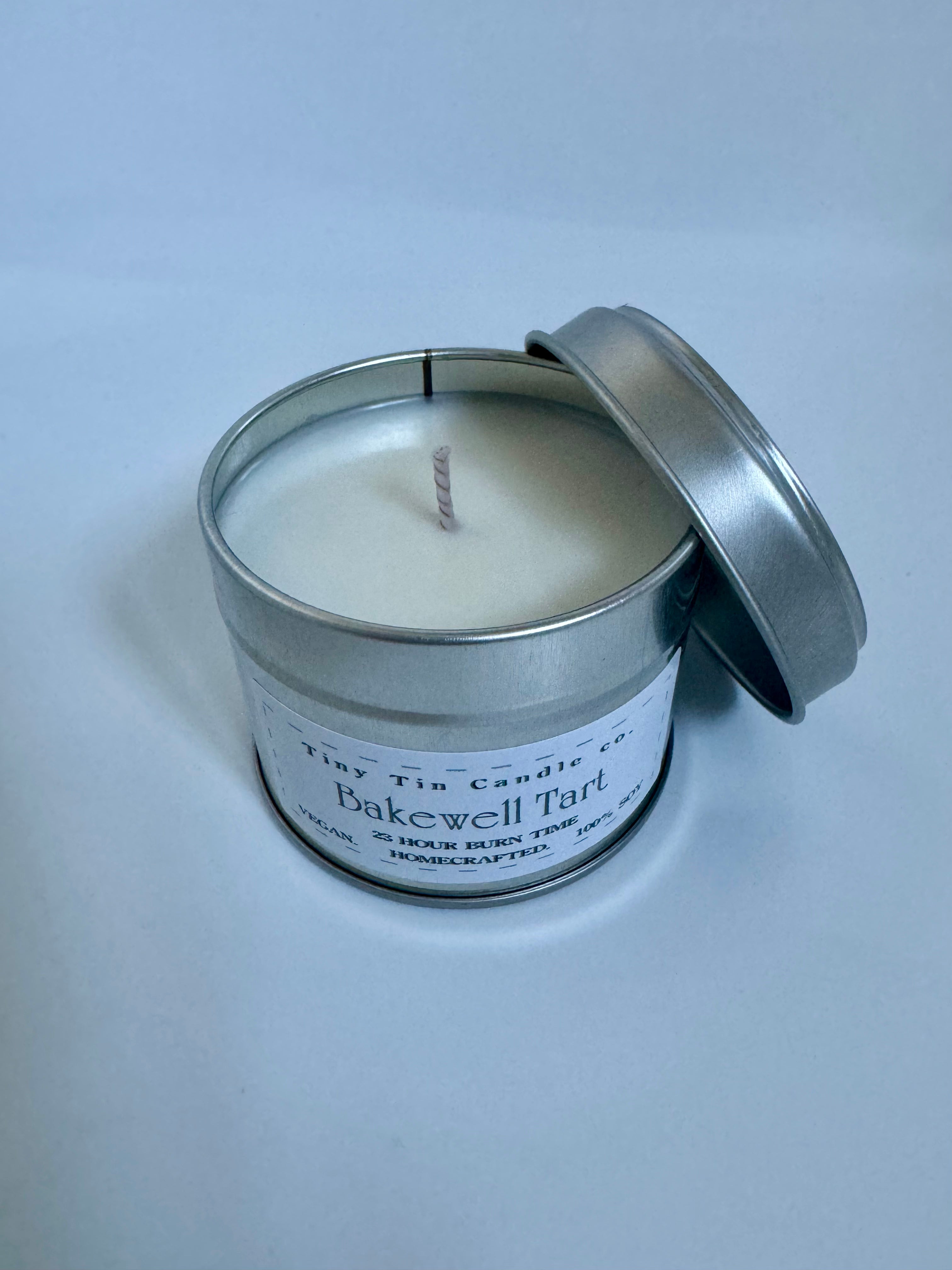 Homemade Candle Soy Tin Candle Bakewell Tart 100ml 