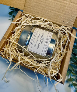 Personalised Secret Message Soy Wax Candle - 250ml Silver Tin, Vegan Friendly