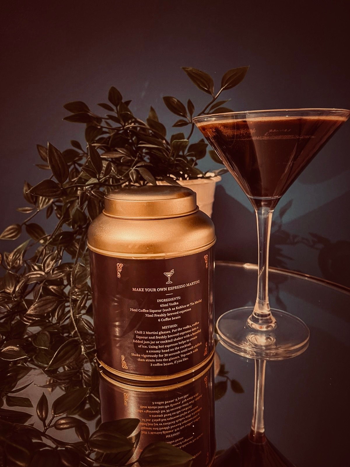Homemade Candle Espresso Martini 100ml Tin Candle, Top of candle 