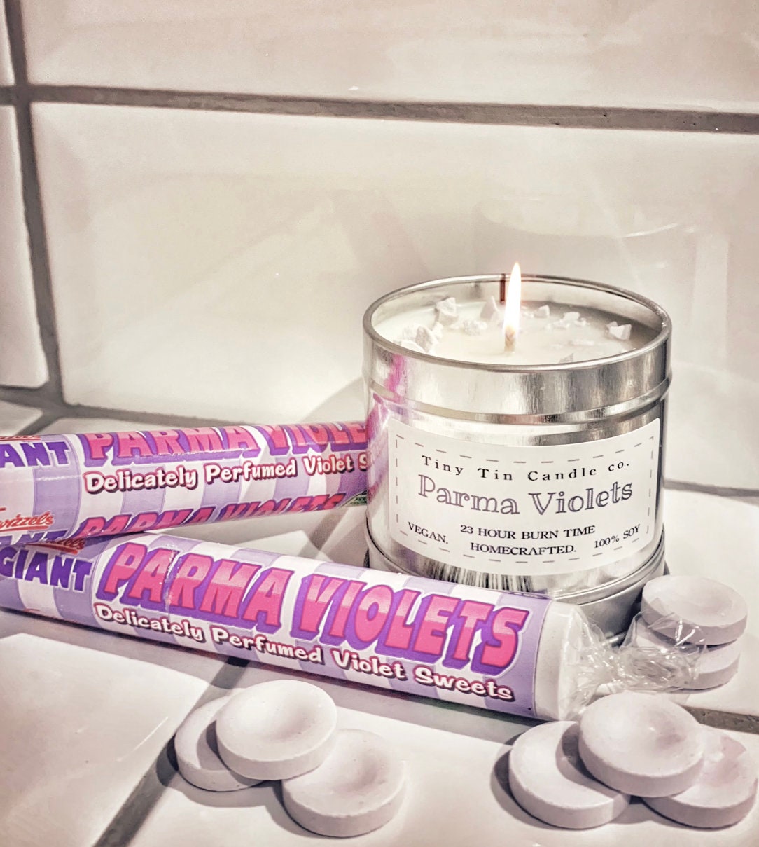 Retro Sweet Candle Hamper - Set of 3 Soy Tin Candles | Nostalgic Sweet Scents | Handmade Soy Candles | Perfect Christmas Gift
