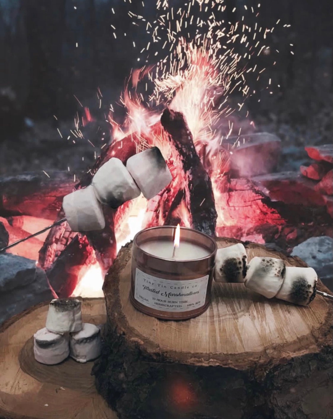 Set of 3 Autumn Treats Candles - Toffee Apple, Butter Beer, Toasted Marshmallow | 100ml Tin Soy Candles | Perfect Gift