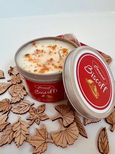 Caramel Biscoff Candle - 250ml Tin | Sweet & Spicy Cookie Scent | Handmade Soy Candle | Perfect Christmas Gift