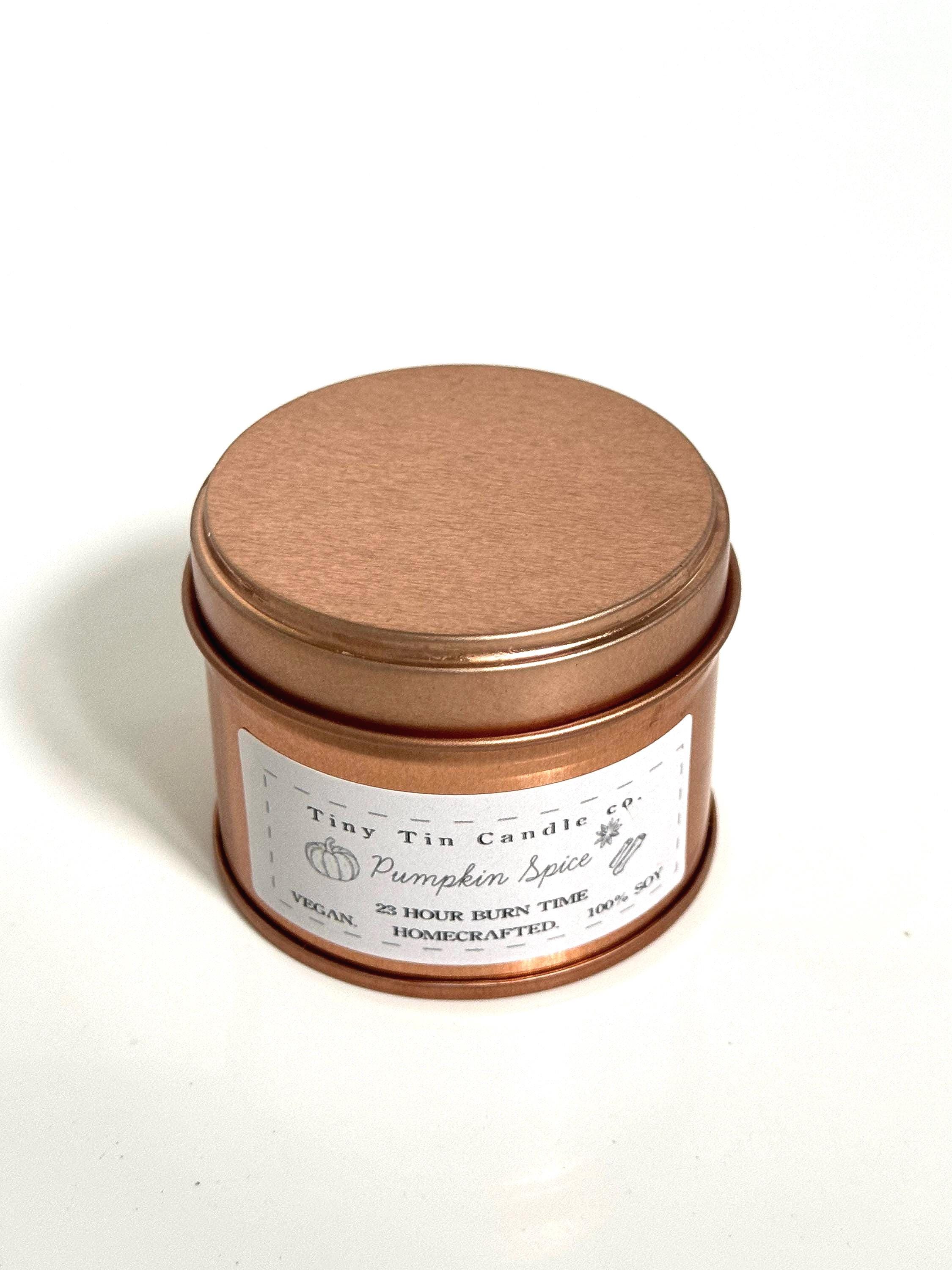 Pumpkin Spice Candle | 100ml Soy Wax Tin | Autumn Scent | Vegan & Eco-Friendly Gift Idea for Home Decor