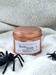 Hocus Pocus Candle - 100ml Tin | Rich & Spicy Halloween Scent | Handmade Soy Candle | Perfect Halloween Gift