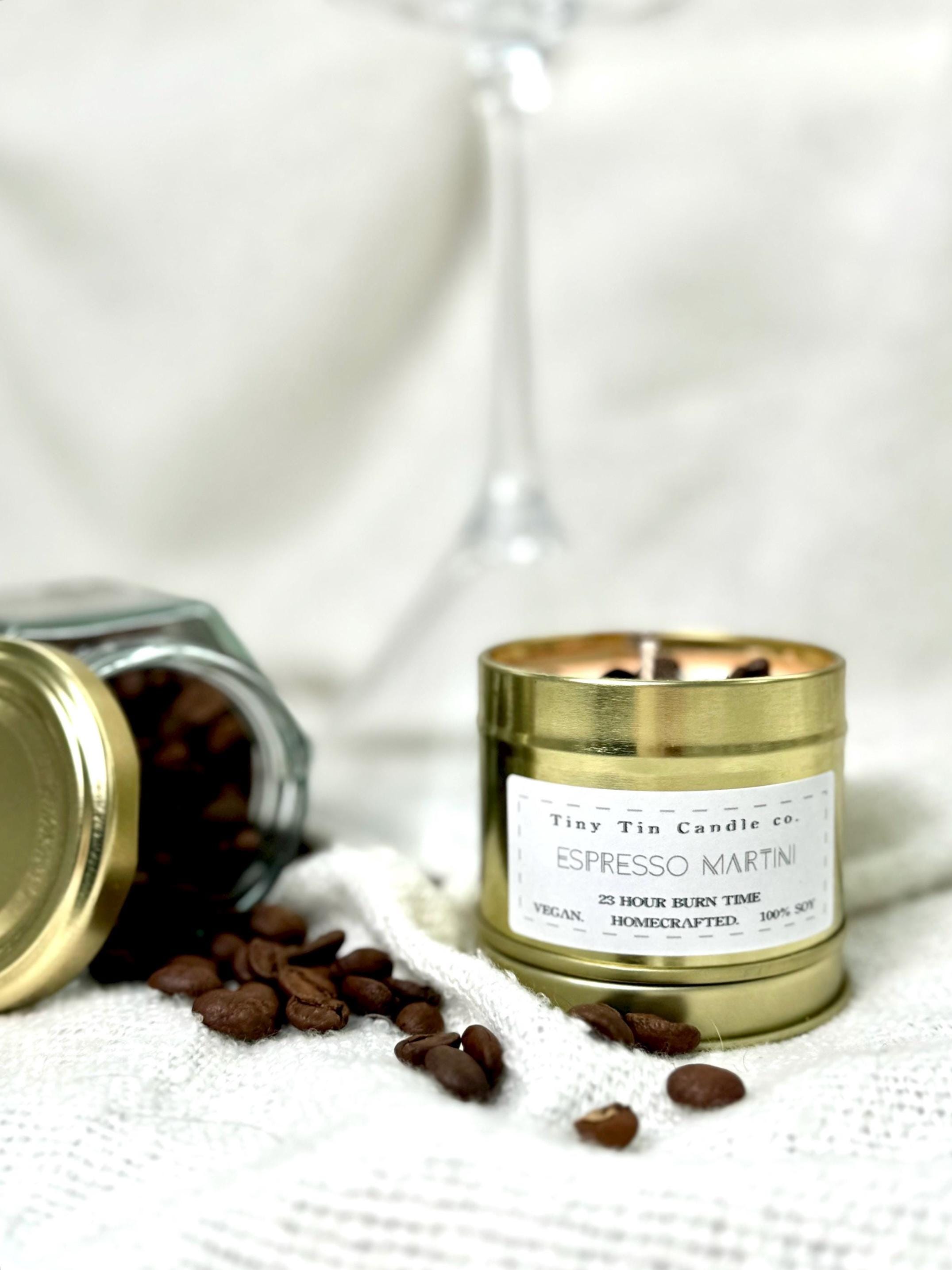 Espresso Martini Scented Candle | 100ml Soy Wax Tin | Homemade Soy Candle | Coffee Cocktail Candlei | Vegan | Perfect Gift for Coffee Lovers