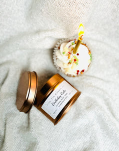 Birthday Cake Candle - 100ml Tin | Sweet & Joyful Scent | Handmade Soy Candle | Perfect Birthday Gift