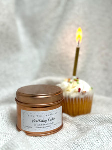 Birthday Cake Candle - 100ml Tin | Sweet & Joyful Scent | Handmade Soy Candle | Perfect Birthday Gift