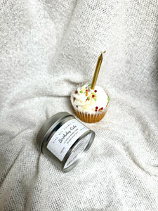 Birthday Cake Candle - 100ml Tin | Sweet & Joyful Scent | Handmade Soy Candle | Perfect Birthday Gift