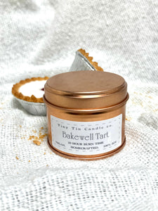 Bakewell Tart Candle - 100ml Tin | Sweet & Dessert-Inspired Candles | Handmade Soy Candle | Perfect Christmas Gift