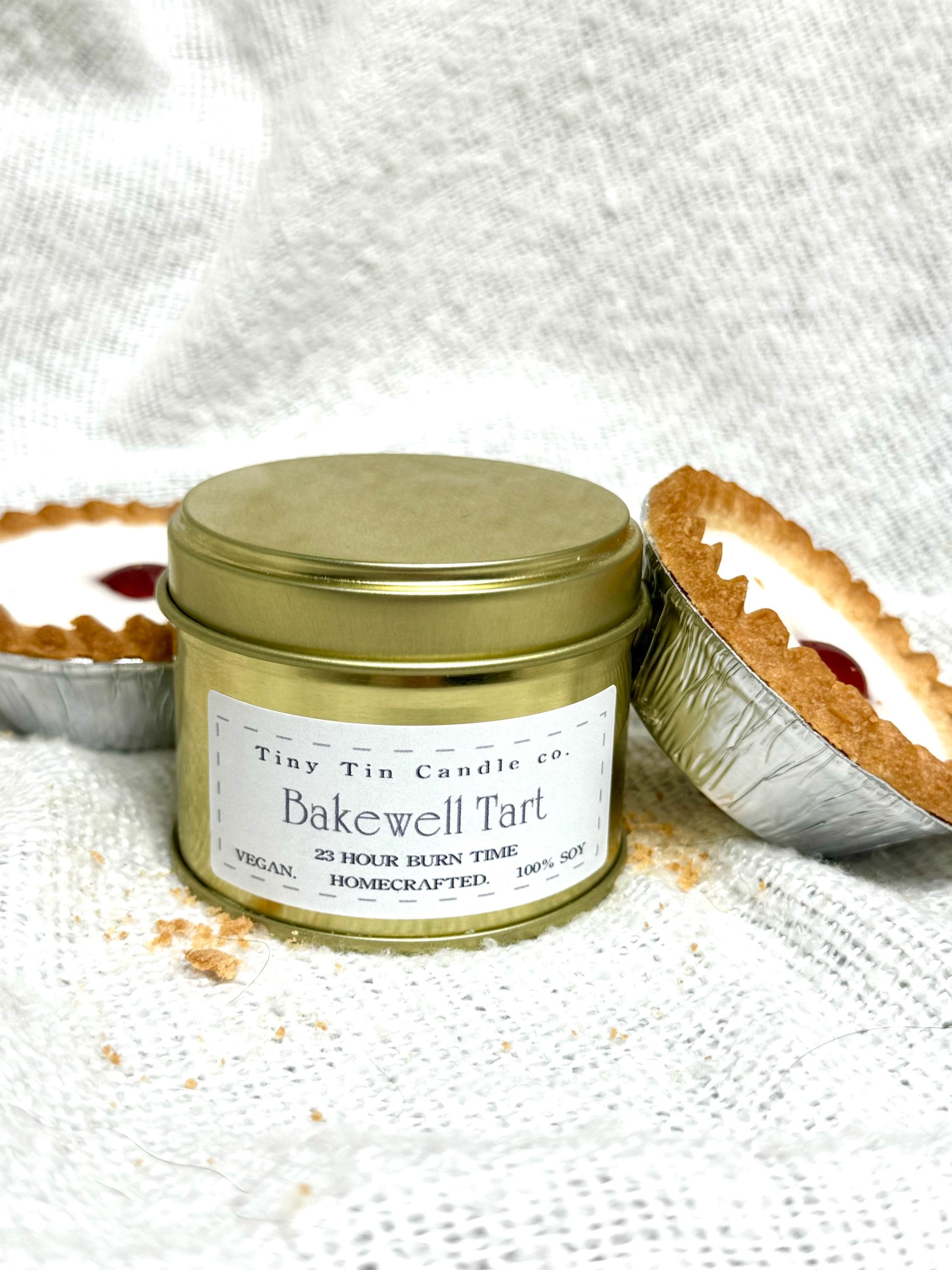 Bakewell Tart Candle - 100ml Tin | Sweet & Dessert-Inspired Candles | Handmade Soy Candle | Perfect Christmas Gift