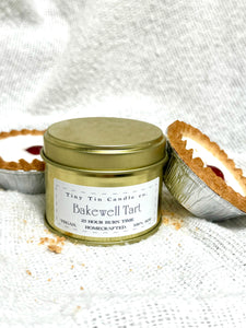 Bakewell Tart Candle - 100ml Tin | Sweet & Dessert-Inspired Candles | Handmade Soy Candle | Perfect Christmas Gift