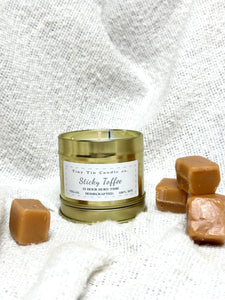 Sticky Toffee Pudding Candle - 100ml Tin | Sweet Dessert Scent | Handmade Soy Candle | Christmas Gift | Stocking Filler