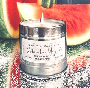 Watermelon Margarita Candle - 100ml Tin | Fresh & Fruity Scent | Handmade Soy Candle | Perfect Christmas Gift
