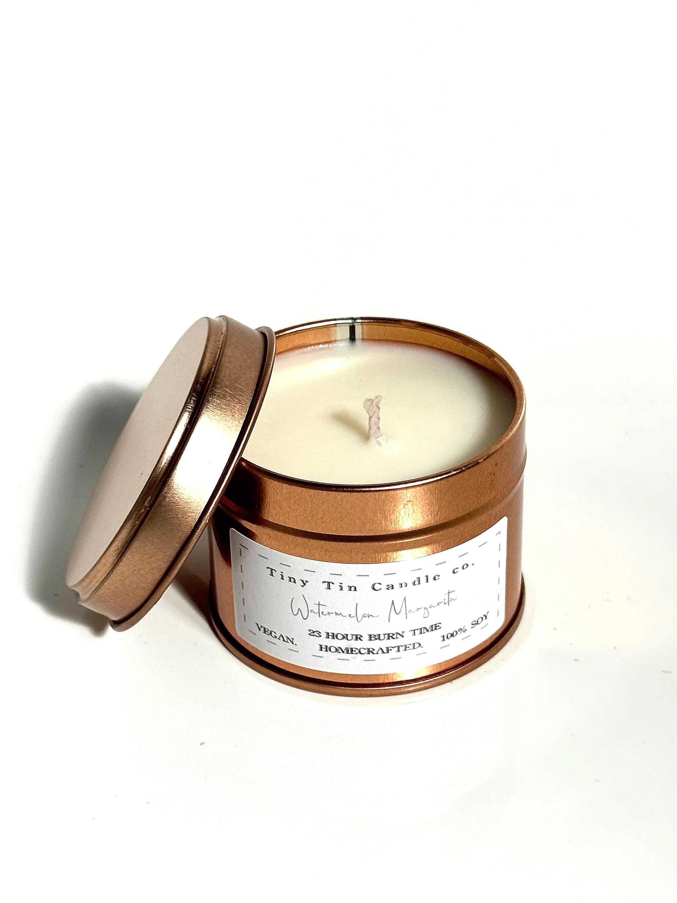 Watermelon Margarita Candle - 100ml Tin | Fresh & Fruity Scent | Handmade Soy Candle | Perfect Christmas Gift
