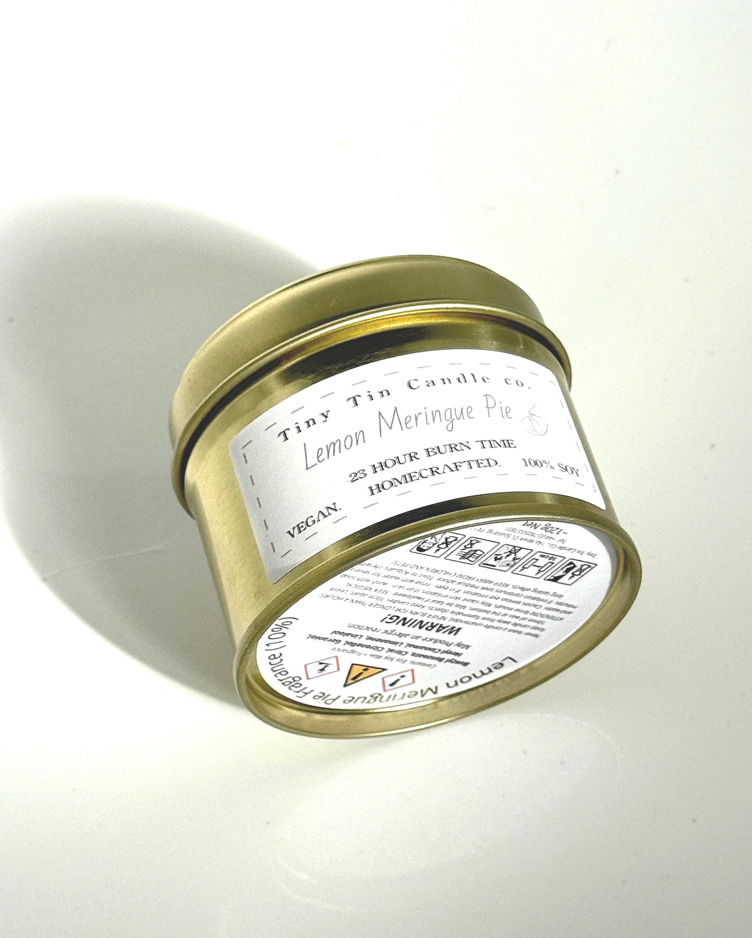 Lemon Meringue Pie Candle - 100ml Tin | Sweet & Citrusy Scent | Handmade Soy Candle | Perfect Summer or Christmas Gift