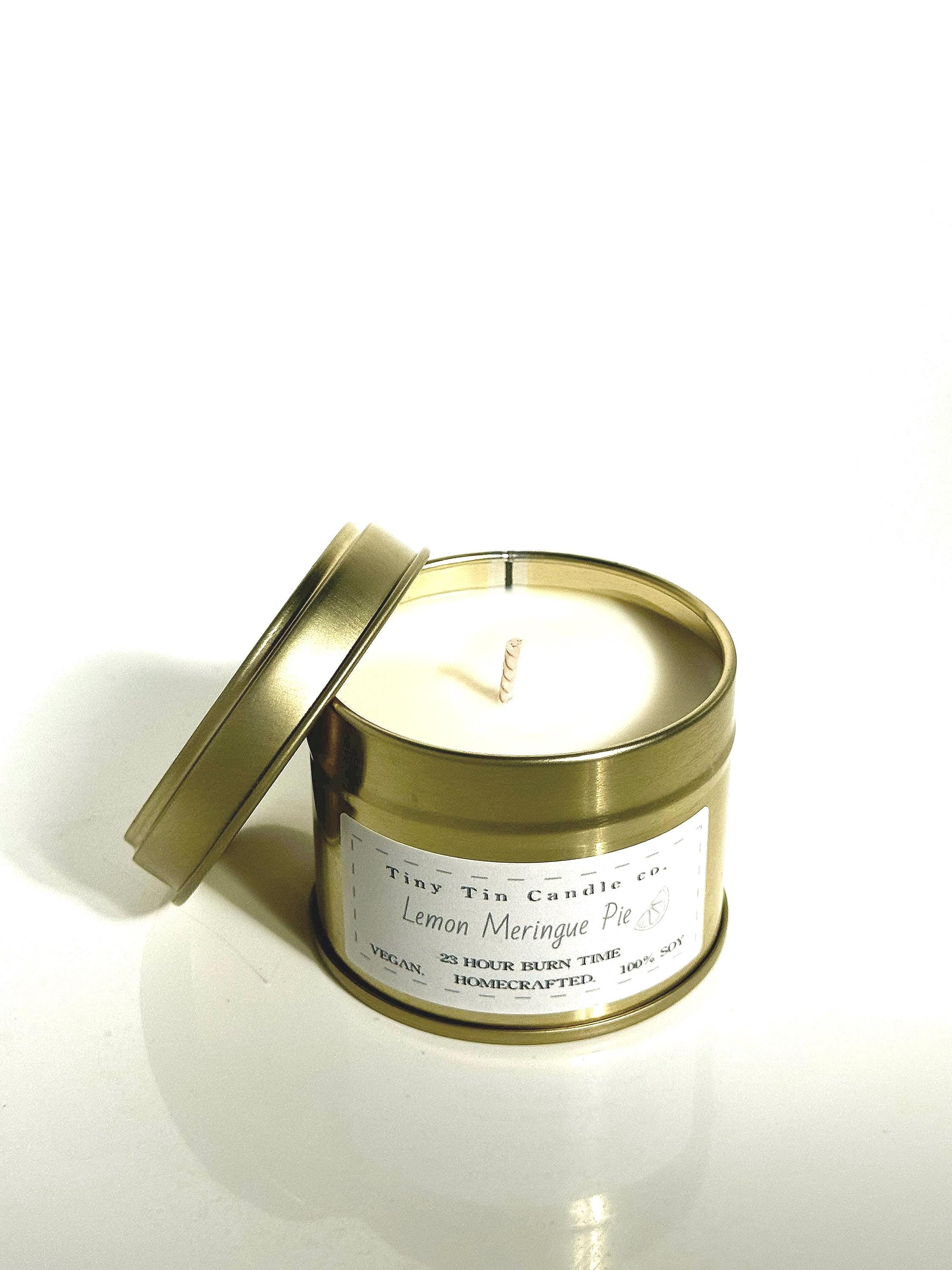 Lemon Meringue Pie Candle - 100ml Tin | Sweet & Citrusy Scent | Handmade Soy Candle | Perfect Summer or Christmas Gift