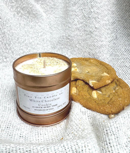 White Chocolate Cookie Candle - 100ml Tin | Sweet & Comforting Scent | Handmade Soy Christmas Candle | Perfect Christmas Gift