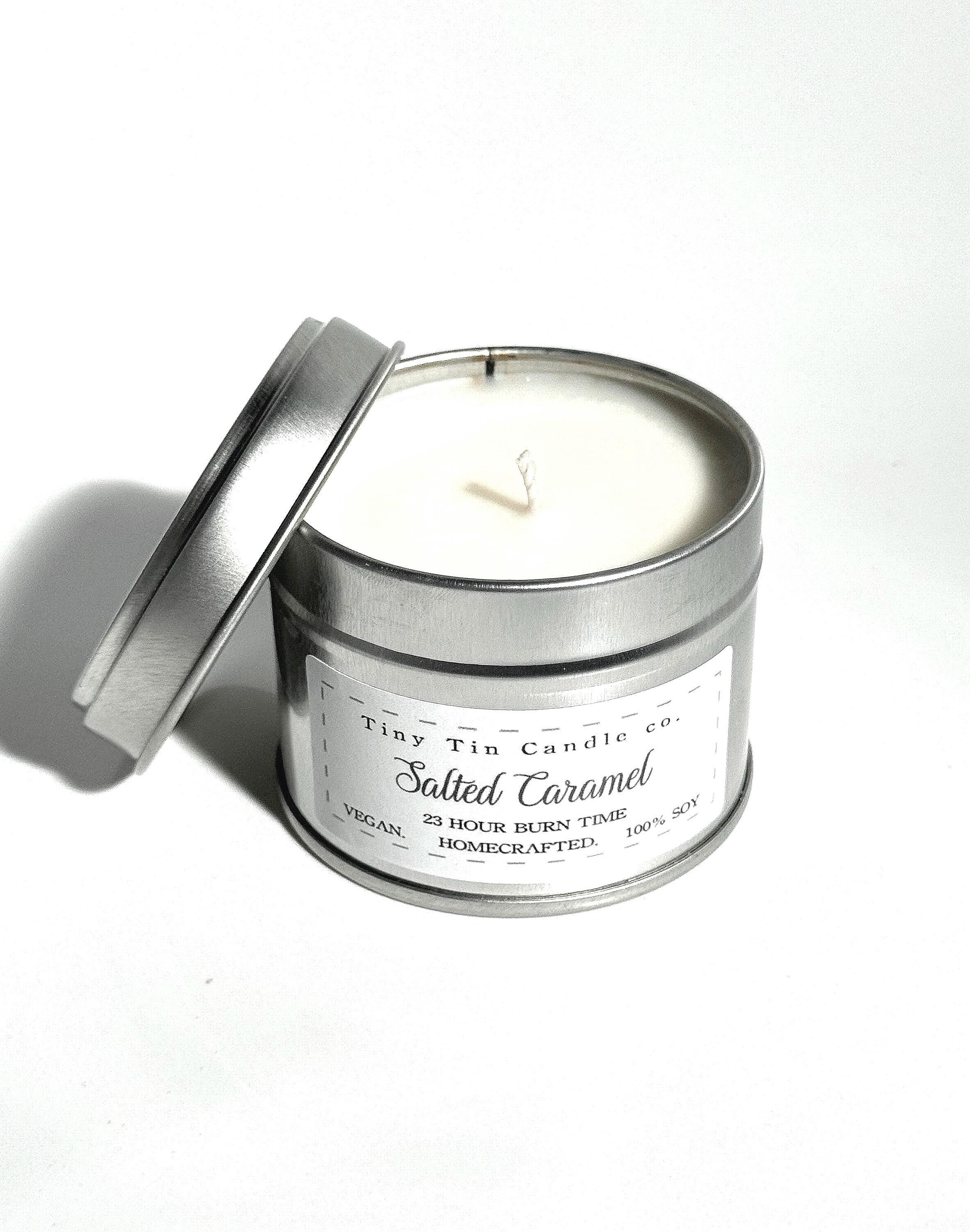 Salted Caramel Candle - 100ml Tin | Sweet & Indulgent Scent | Handmade Soy Candle | Perfect Christmas Gift