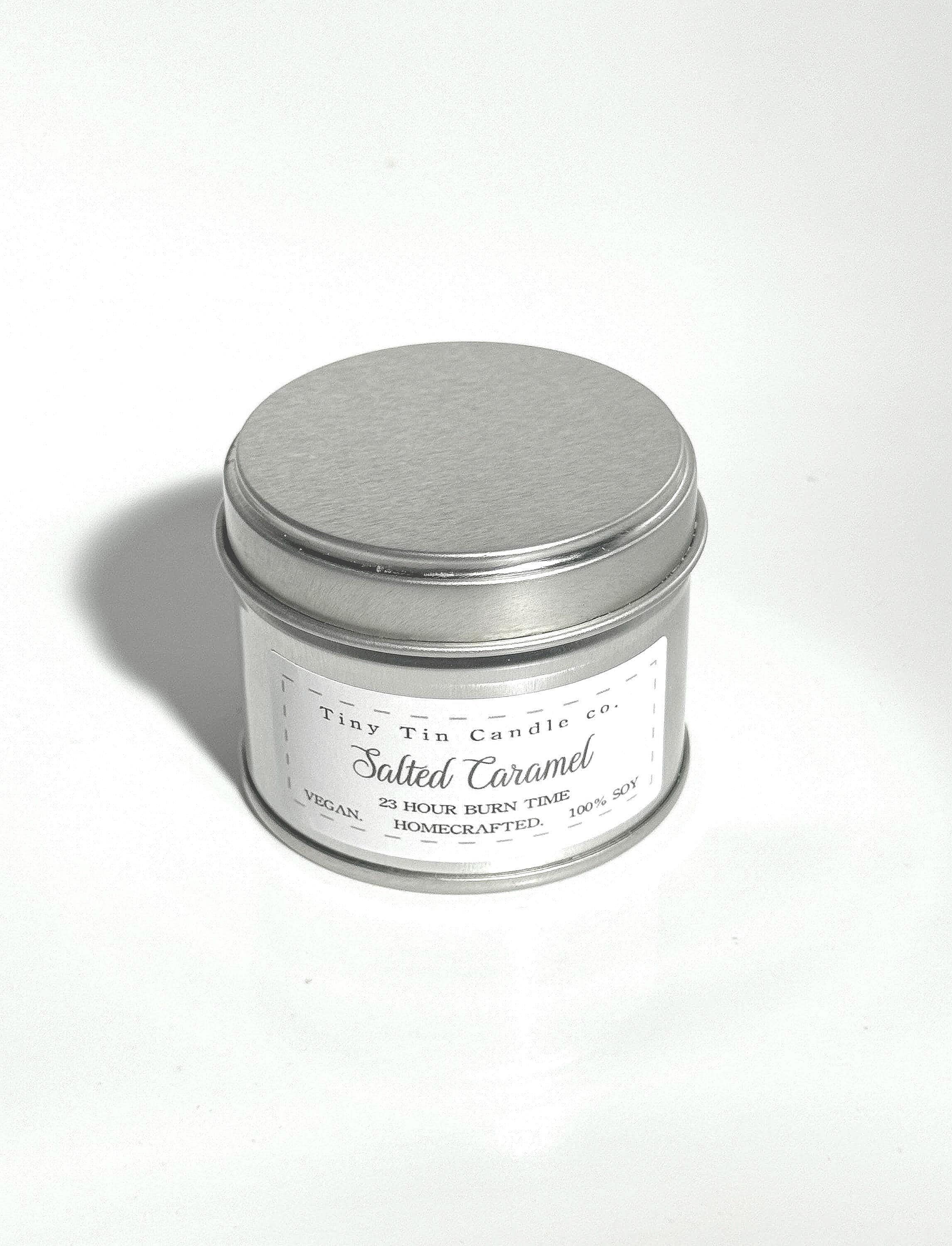 Salted Caramel Candle - 100ml Tin | Sweet & Indulgent Scent | Handmade Soy Candle | Perfect Christmas Gift