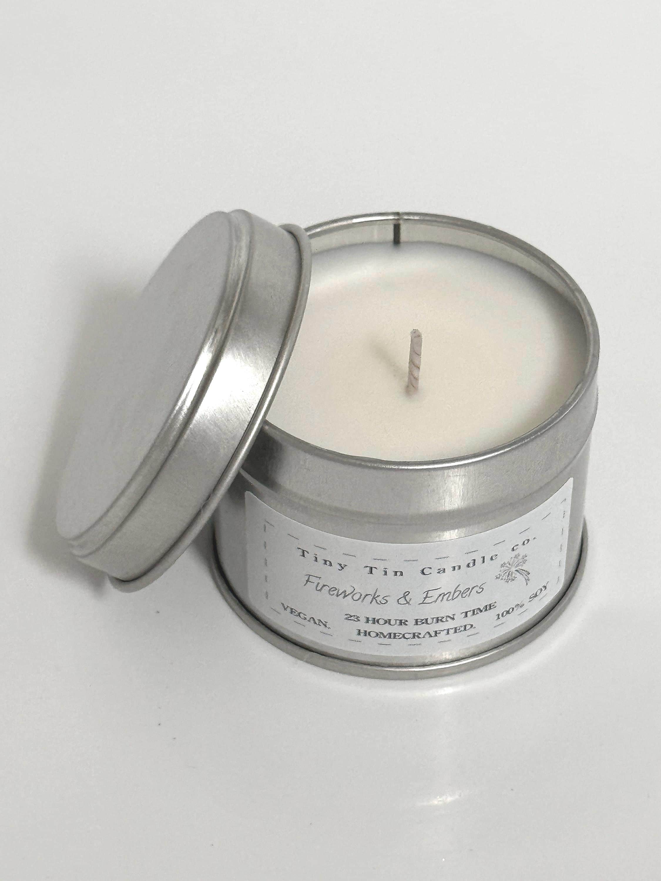 Fireworks & Embers Soy Candle - 100ml Tin | Bonfire Night Scent | Vegan-Friendly Handmade Candle
