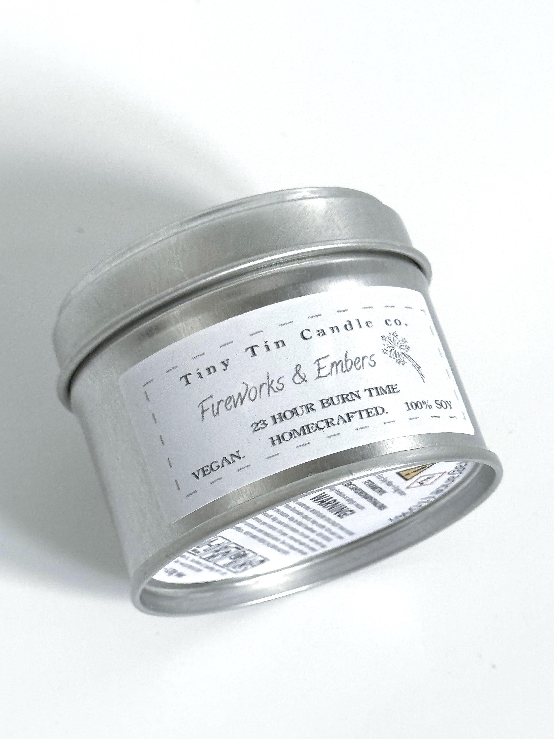 Fireworks & Embers Soy Candle - 100ml Tin | Bonfire Night Scent | Vegan-Friendly Handmade Candle