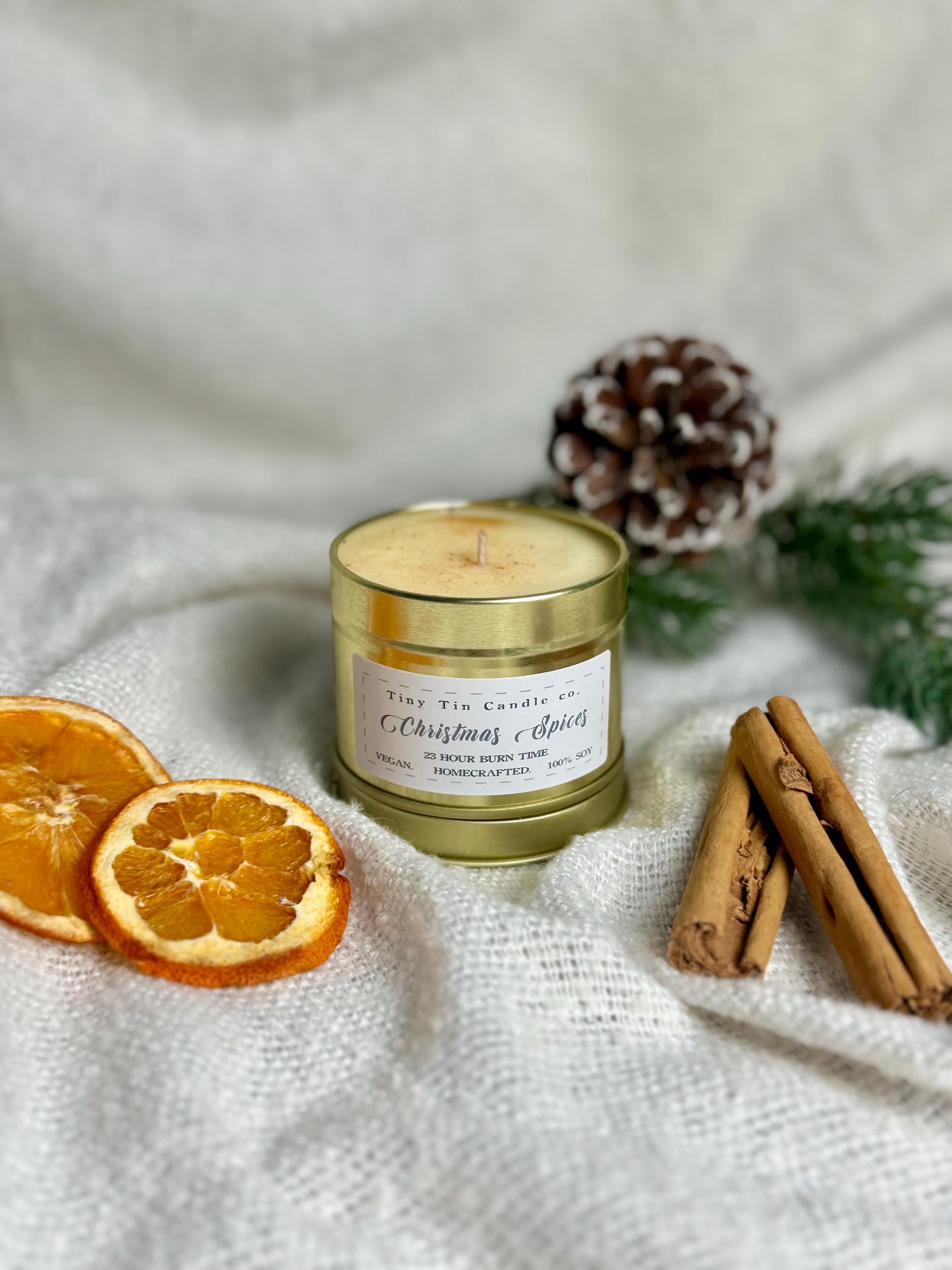 Christmas Spice Candle - 100ml Tin | Festive & Warming Scent | Handmade Soy Candle | Perfect Christmas Gift