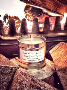 Woodsmoke Candle - 100ml Tin | Smoky & Sensuous Scent | Handmade Soy Candle | Perfect Christmas Gift
