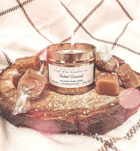 Salted Caramel Candle - 100ml Tin | Sweet & Indulgent Scent | Handmade Soy Candle | Perfect Christmas Gift