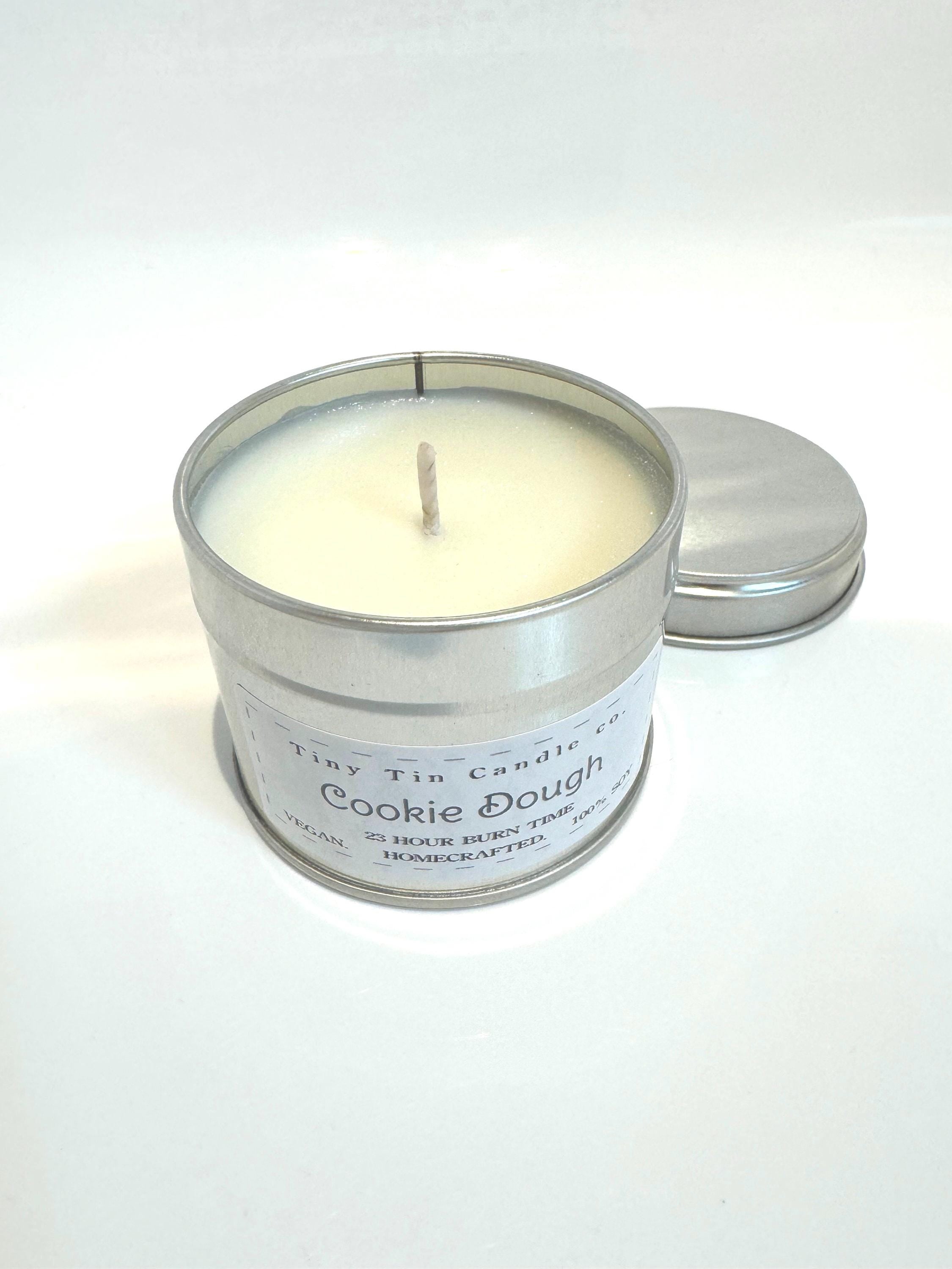 Homemade Candle Cookie Dough Soy Tin Candle 100ml, top of candle