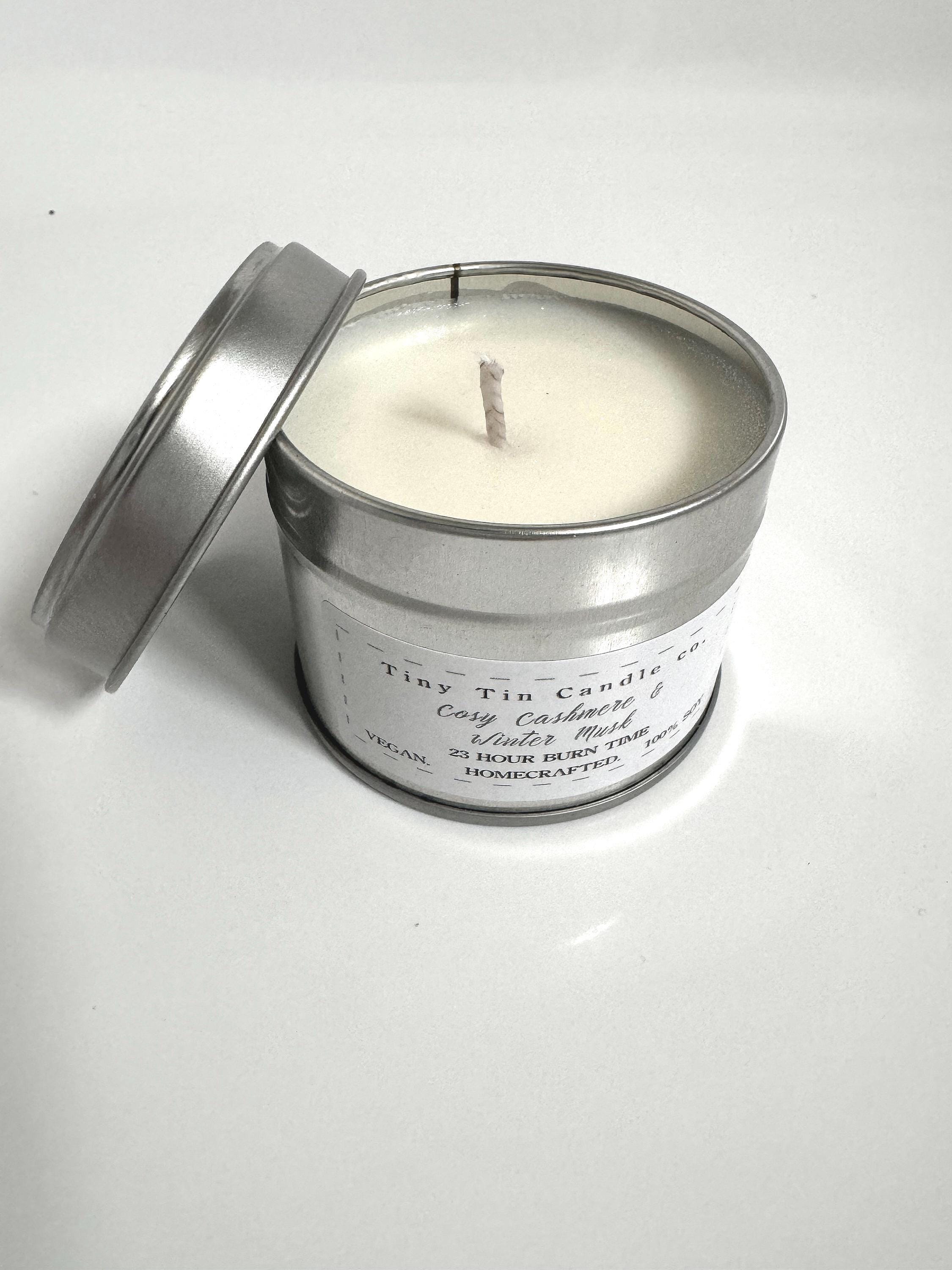 Cosy Cashmere and Winter Musk Candle - 100ml Tin | Festive & Luxurious Scent | Handmade Soy Candle | Perfect Christmas Gift