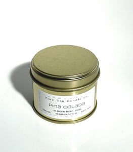 Pina Colada Candle - 100ml Tin | Sweet & Tropical Scent | Handmade Soy Candle | Perfect Christmas Gift