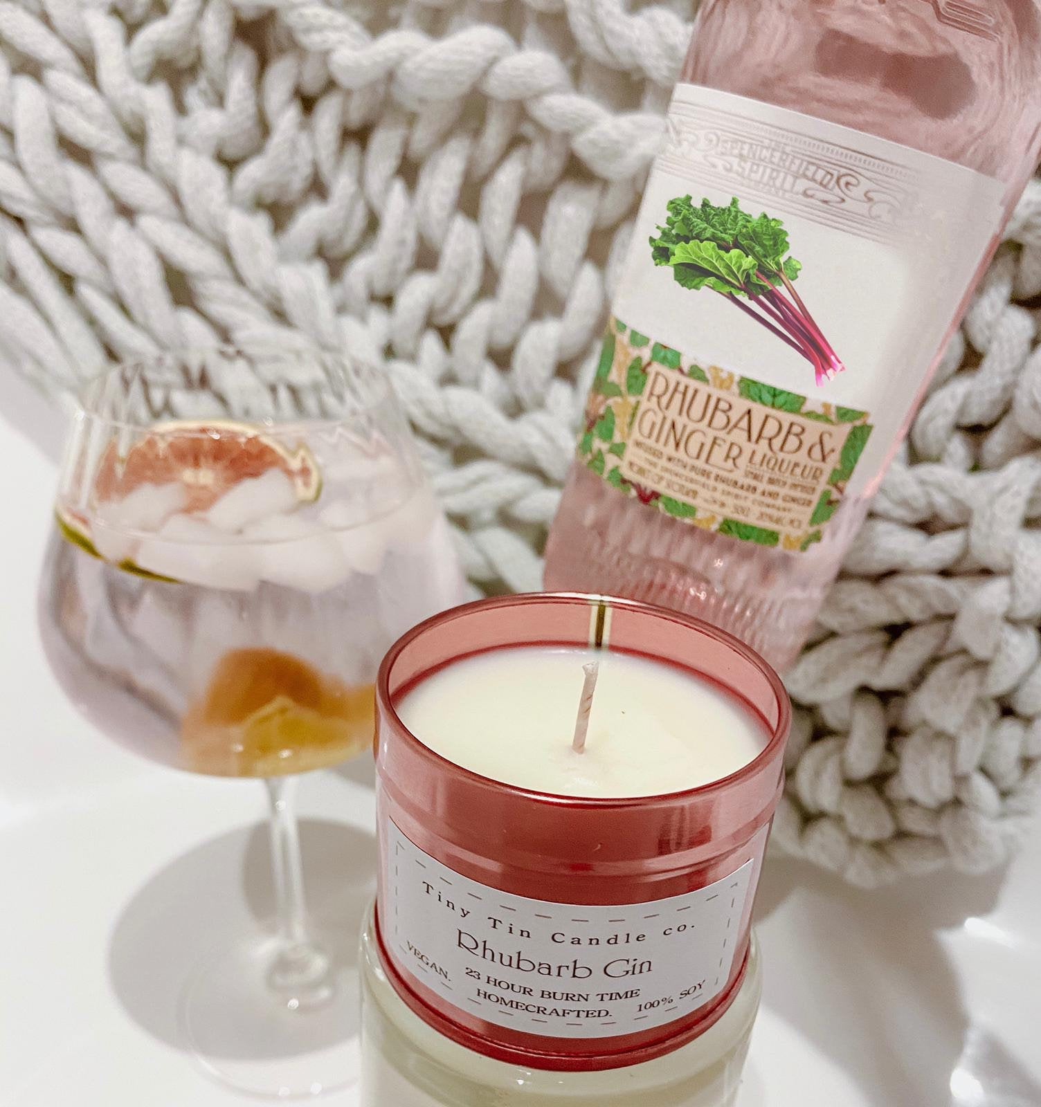 The Ultimate Cocktail Lovers Soy Candle Hamper including Espresso Martini and Rhubarb Gin