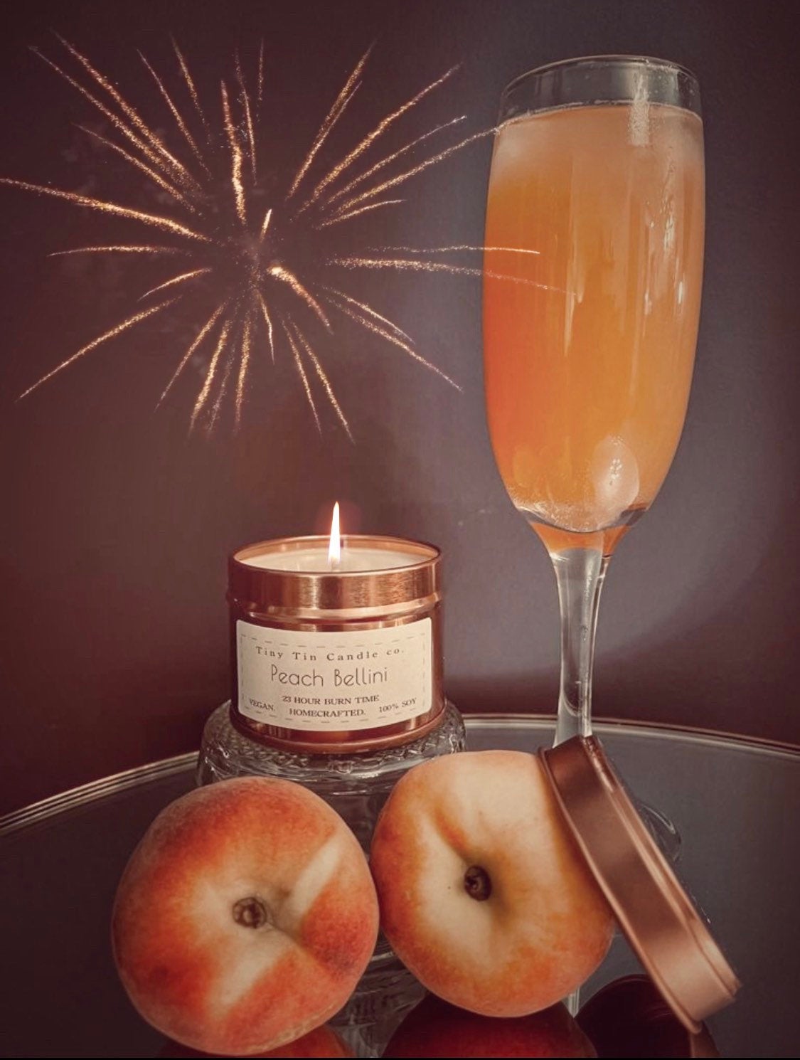 Peach Bellini 100ml Soy Tin Candle