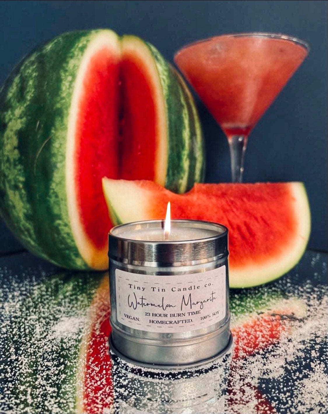 Watermelon Margarita Soy Tin Candle 100ml Perfect Gift