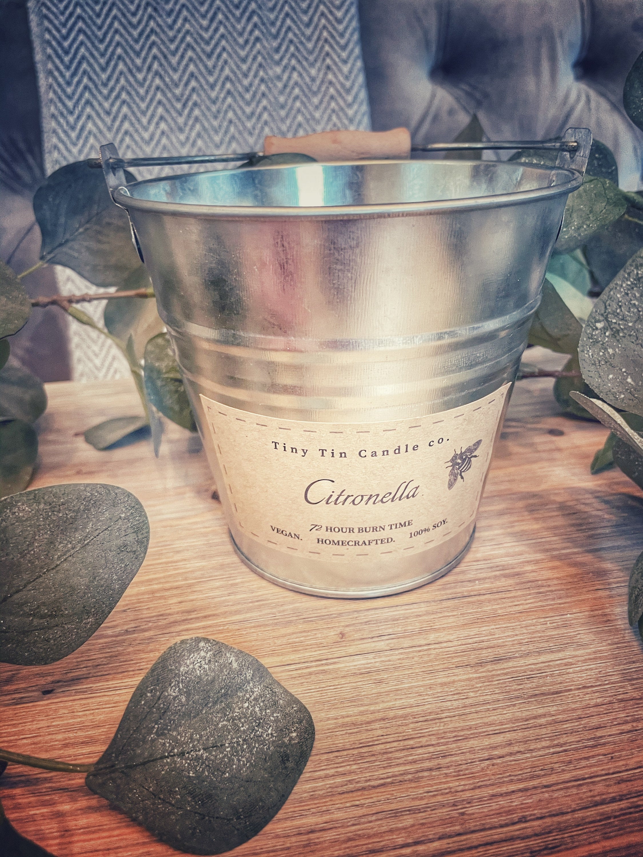 650ml Citronella Soy Bucket Tin Candle